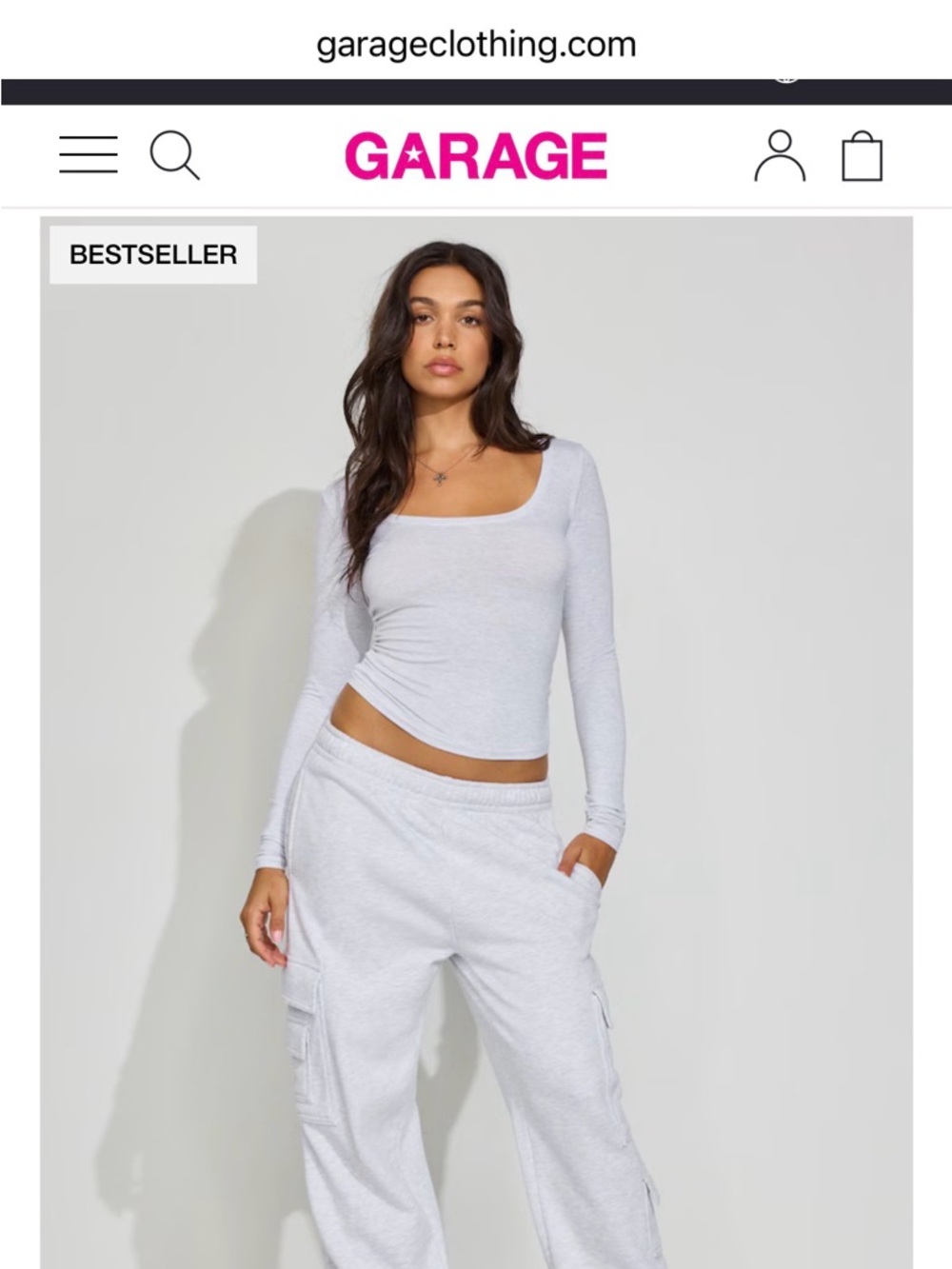 Garage Light Gray Cargo Track Pants